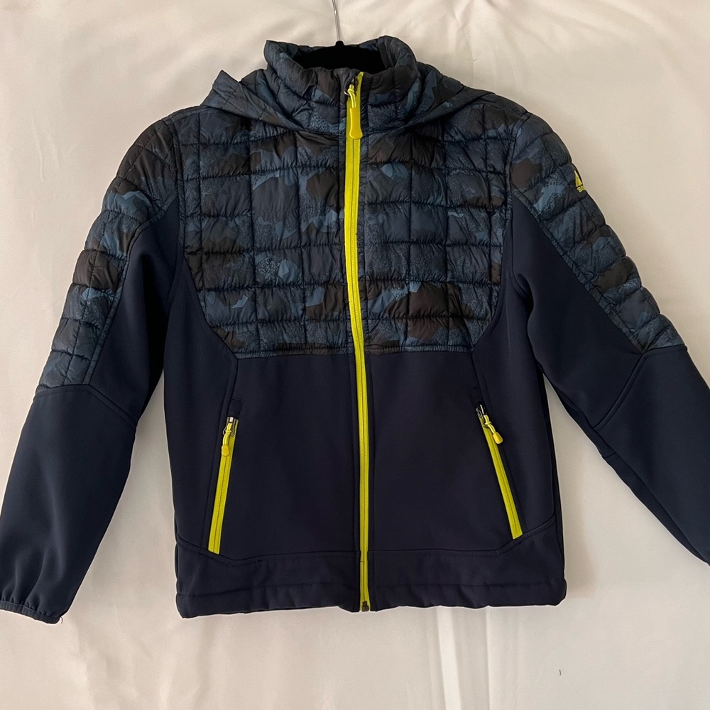 Snozu Boy's Fleece Lined Softshell Jacket‎ Blue Camo Upper Print Size M (10-12)